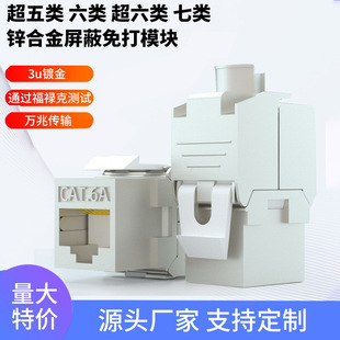 Direct Supply of Category 6A and Category 7 Cat6A Category 7 180 ° 10Gigabit Ftp Shielded Zinc Alloy Free Network Module