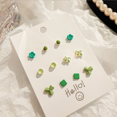 S925 Silver Needle New Earring Women's Set Summer Small, Exquisite and Cute Style Ear Bone Nail Student Earrings Wholesale