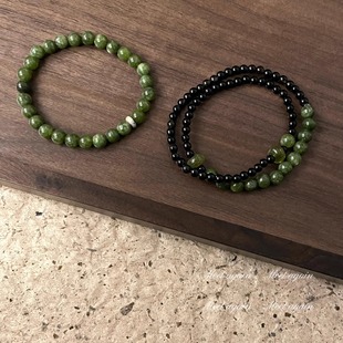 Oriental Moxiu Jade Double Circle Beaded Bracelet for Men and Women Ethnic Style Literary Retro Peach Wood Bracelet Wholesale