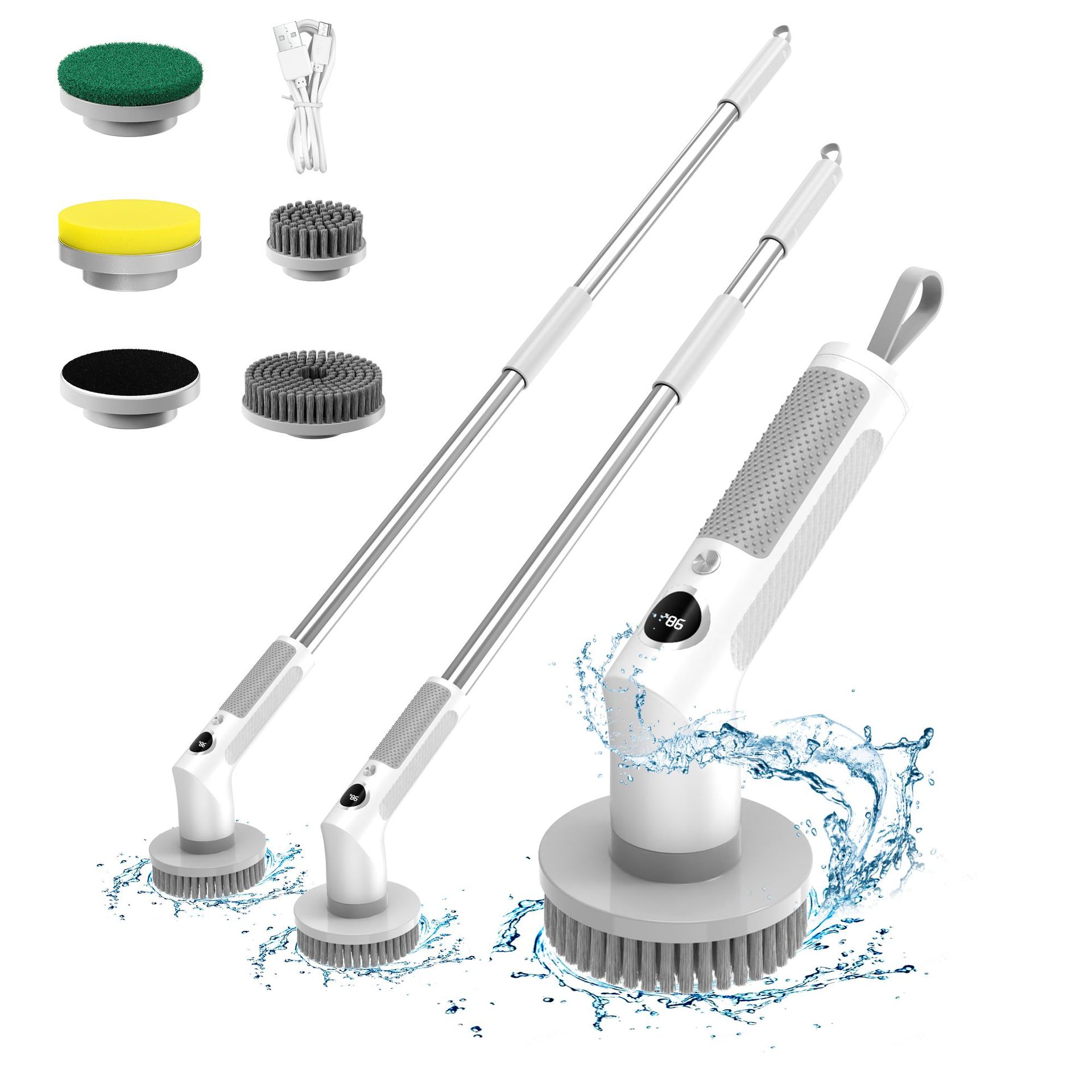 Nuevo cepillo de limpieza eléctrica multifuncional, cepillo de limpieza de mango largo, cepillo de mano potente, artefacto mágico