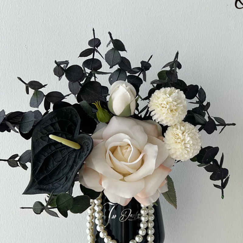 フレンチロマンチックな小さな香りのバラ造花造花フラワーアート装飾ダイニングテーブルリビングルームの装飾品|undefined