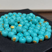 藏式天然绿松石松石 扎基桶珠 配饰吊坠两用