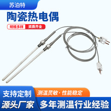 B型陶瓷熱電偶高溫耐磨能源發電廠溫度傳感器帶插頭探針測溫元件