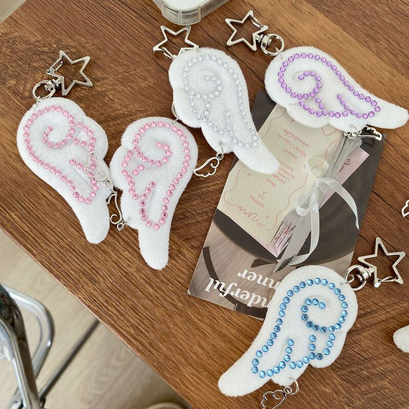 Fabric Rhinestone Wings Retro Y2K Vintage Japanese Style Keychain Angel Wings Bag Pendant Ins Style Fabric Rhinestone Wings Retro Y2K Vintage Japanese Style Keychain Angel Wings Bag Pendant Ins Style