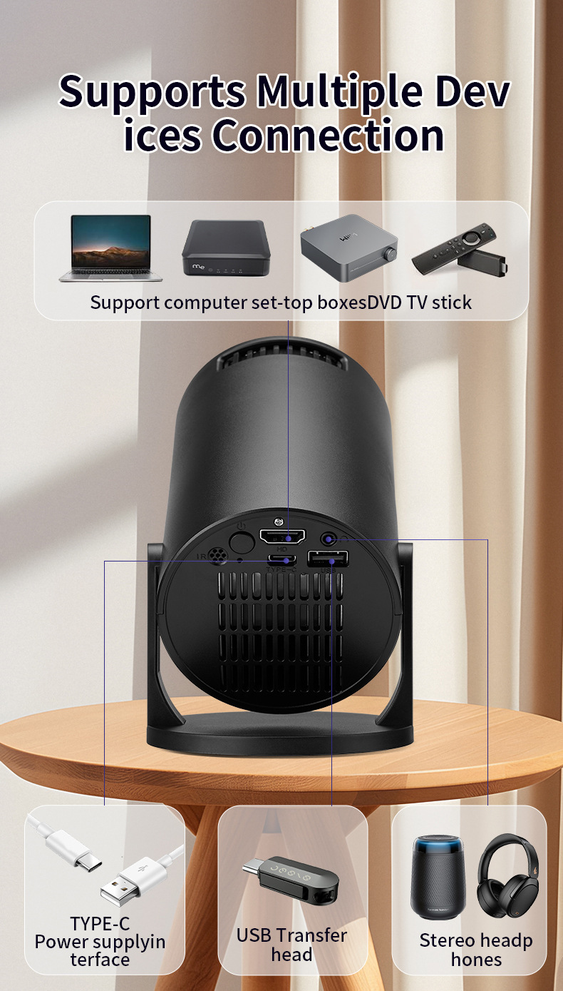 M5PRO Sınır Ötesi Yeni Ürün Ev Tipi Mikro Taşınabilir Mini Projektör HD Ev Kablosuz Kablolu Kompakt Telefon