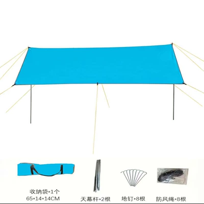 Avtomobil yan çətirləri – Large Canopy Uv Protection - sky-blue-33-meters-silver-plastic-fabric