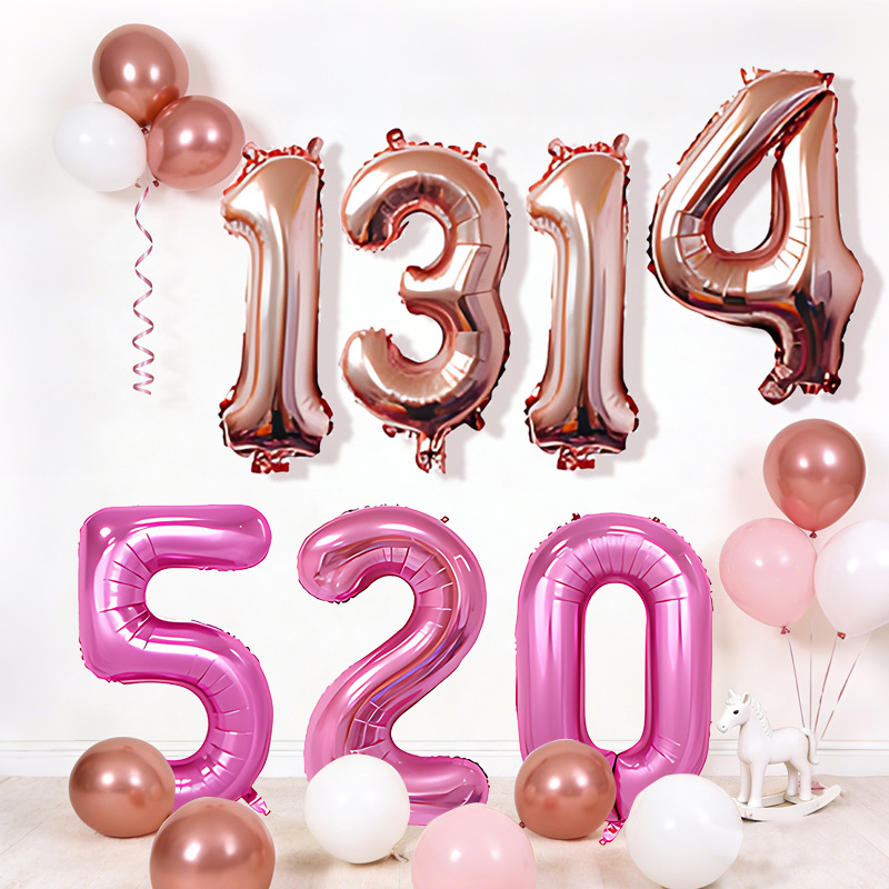 [Hengyue] globo decorativo para Sala de bodas, globo con números grandes de 32 pulgadas, decoración para fiesta de banquete de cumpleaños