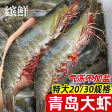 缤鲜气冻虾特大青岛大虾新鲜冷冻对虾海虾基围虾白虾整箱批发