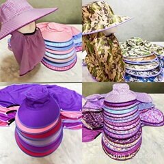 夏用ジッパー付き茶摘み帽子、農業用布帽子、海南帽子、ショール、ネックプロテクター、日焼け止め帽子、日よけ、防虫、UVカット