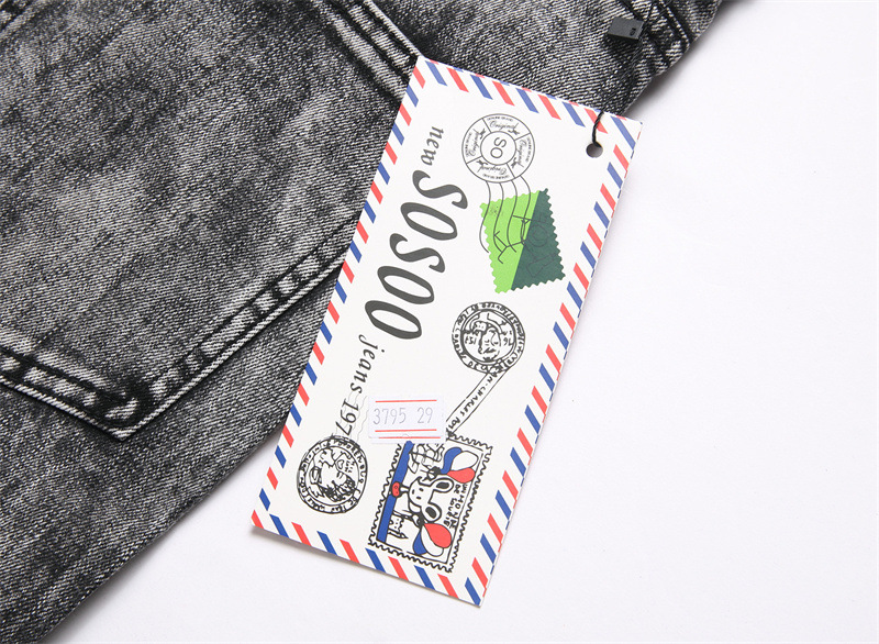 Jeans elasticizzati slim fit da uomo, primavera 2025, pantaloni alla moda con lavorazione pesante e strass a vita media, lunghi in cotone, neri, grigi e blu_voghion.com