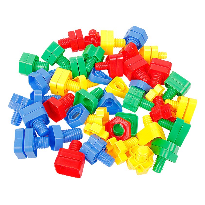 Screw nut plastic matching assembly assembling building blocks kindergarten hand-eye coordination children's educational early education toys
