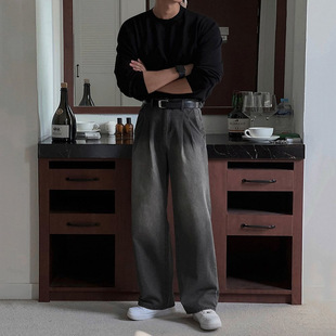 MYQ Pi Shuai Straight Leg Jeans Men's Spring Loose cleanfit Long Pants Korean Fashionable Wide Leg Pants