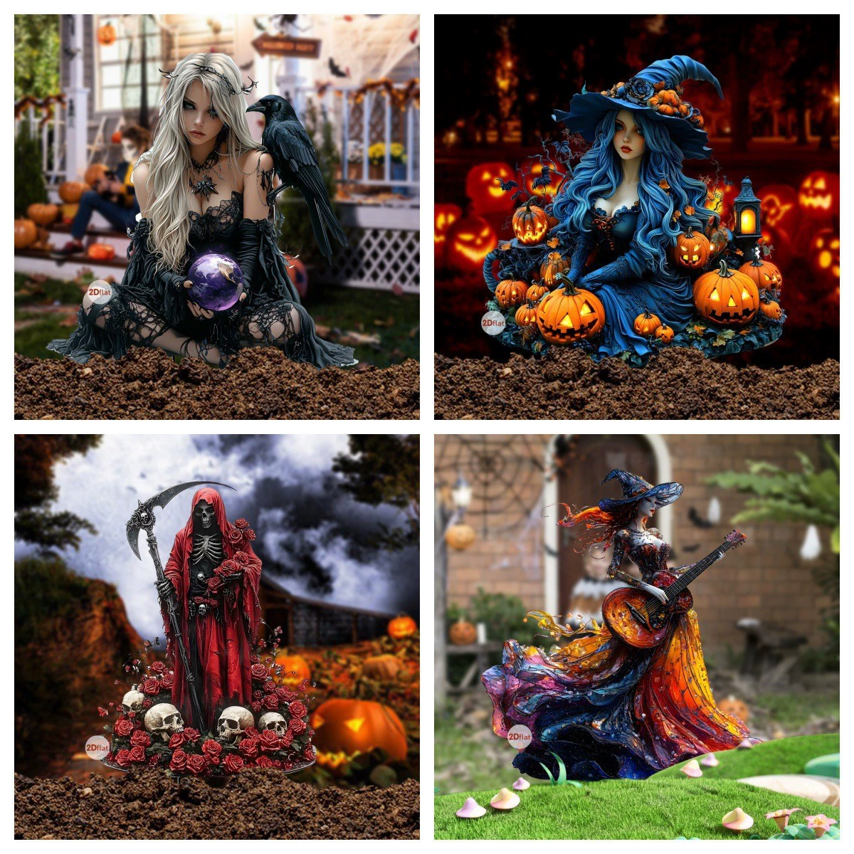 Трансграничный Хэллоуин в темном стиле, чудесная ворона для девочек, 2D акриловая вставка для украшения открытого двора, сада, газона
