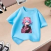 Light blue powder, little girl short sleeves