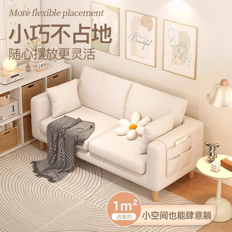 Internet Celebrity Double Sofa for Small Apartment Living Room Nordic Modern Simple Bedroom Home Simple Rental Room