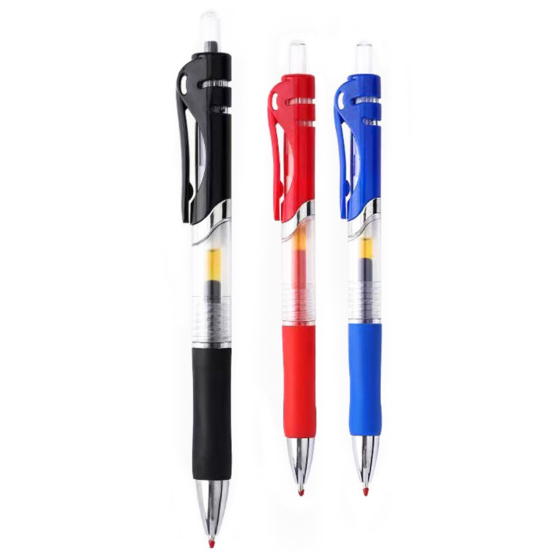 K35 press pen red black blue 0.5mm bullet head large capacity with refill refill office pen factory outlet