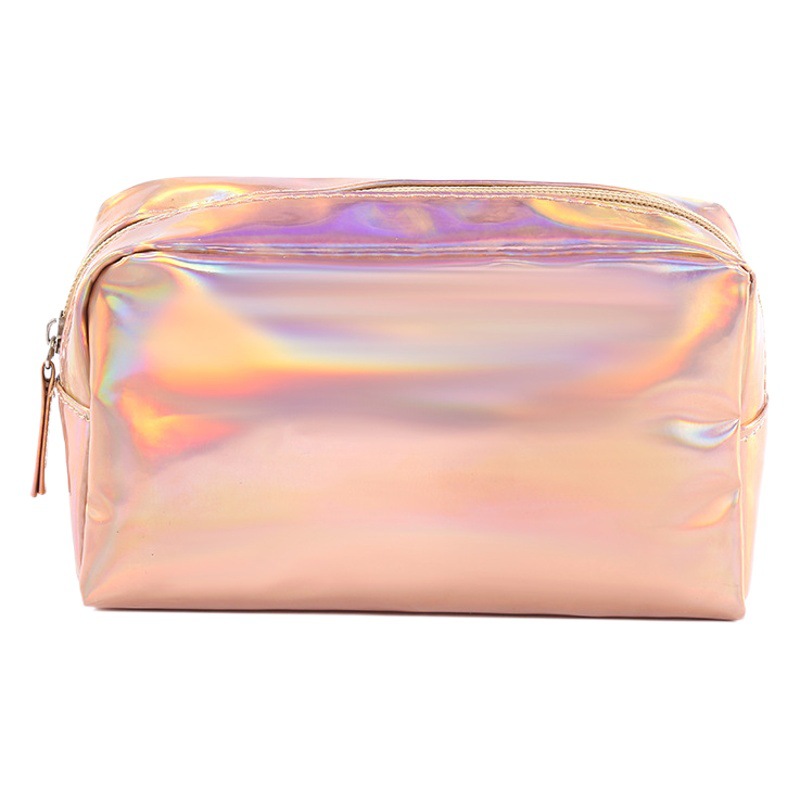 New solid color laser cosmetic bag ins style portable travel wash storage bag makeup activities gift bag wholesale