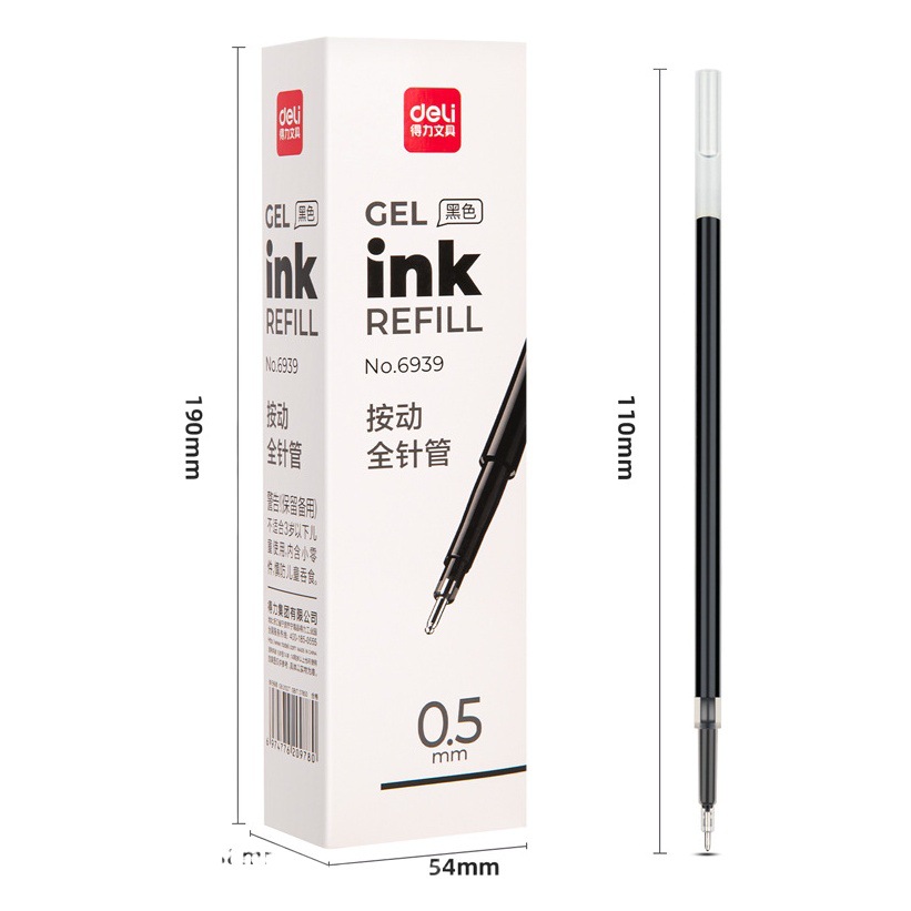 Repuesto de Tinta Gel Retráctil 6939 0.5mm de Plástico para Escritura