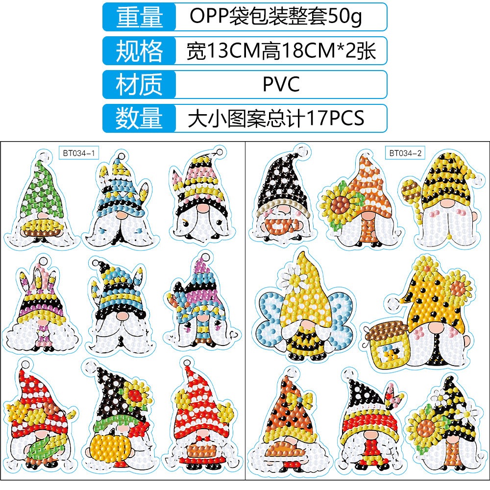 Monstruo de Halloween transfronterizo diamante pegatinas de dibujos animados aleatorios pegatinas DIY pegatinas de pared decoración al por mayor