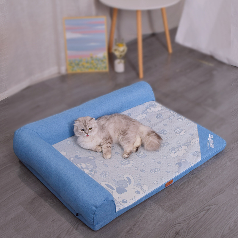 고양이 둥지 여름 여름 사계절 보편적 인 고양이 매트 냉각 소파 고양이 침대 사육장 여름 여름 매트 탈착식 및 빨 수있는 고양이 둥지