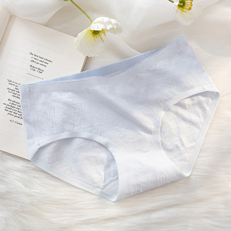 Nueva jacquard algodón antibacteriano entrepierna chica Otoño e Invierno desnudo piel-friendly Mediados de cintura sin costuras cadera-libre cómoda más ropa interior de tamaño