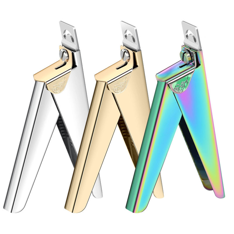 Nail art one-word ribbon cutting titanium French U-shaped scissors fake nail clippers stainless steel nail clippers nail clippers extension nail clippers