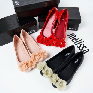 2024 New Shallow Mouth Shoes Summer Mother-daughter Parent-child Shoes Baotou Camellia Jelly Shoes Soft Sole Children's Princess Shoes