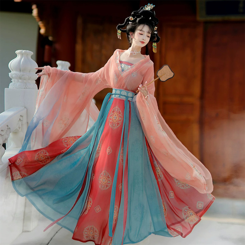 Original Hanfu for women, 2026 new style, Wei and Jin dynasty, Southern and Northern Dynasties, everyday wear, ethereal and elegant, slimming, spring and autumn set