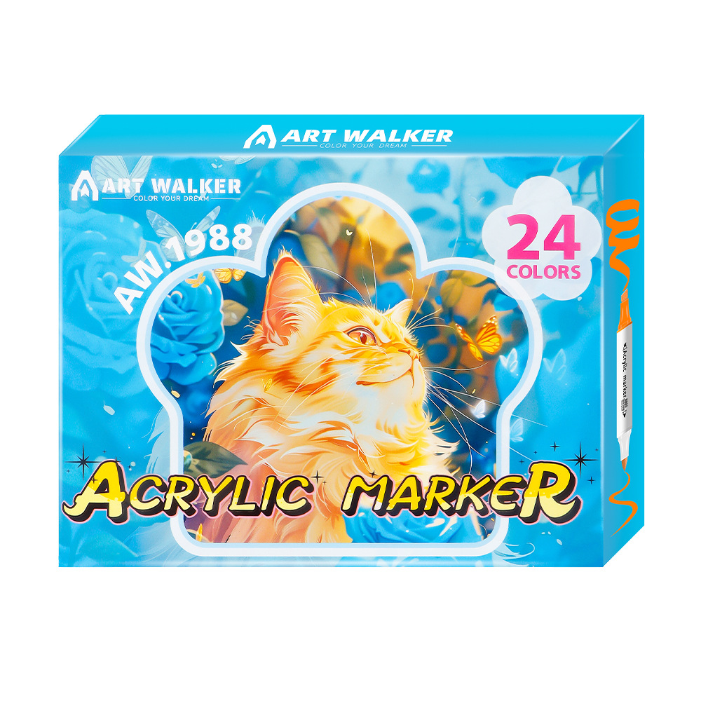 Pequeño libro rojo venta caliente doble cabeza acrílico marcador de lápiz impermeable rápido secado pintura infantil lápiz de graffiti fábrica de lápiz de acuarela de cabeza suave