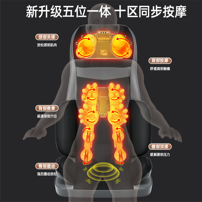 全身マッサージクッション家庭用全自動豪華マッサージ椅子マッサージ器首頚椎腰背中マッサージクッションクッション|undefined