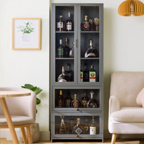 Sideboard wine cabinet kitchen cabinet storage cabinet with door dustproof cupboard tea cabinet side cabinet storage cabinet household bamboo
