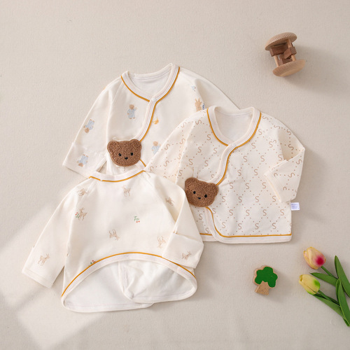 Summer Half-Back Aa Category Baby Bodysuit for Boys and Girls, Pure Cotton Pajama Top for Infants and Toddlers, Boneless Crawling Suit
