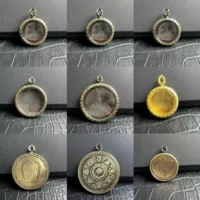 Корпус Гау Коробка Подвеска Стеклянная крышка Tangka Корпус круглый односторонний и двухсторонний Золотой Ретро Корпус Водонепроницаемый Корпус Тханка