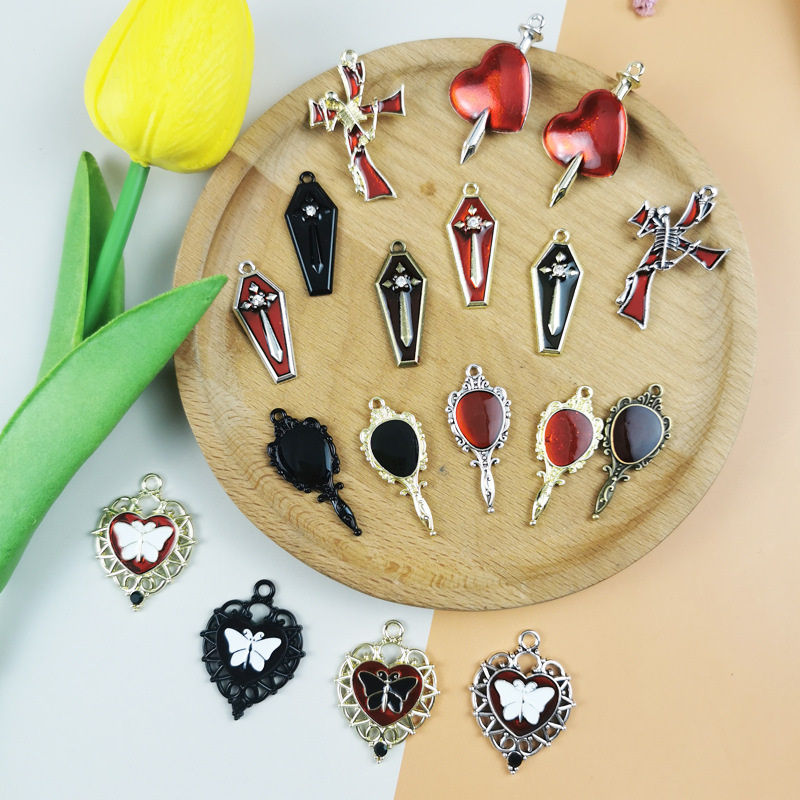 Color Block Pattern 10 PCS/Package Alloy Color Block Pendant