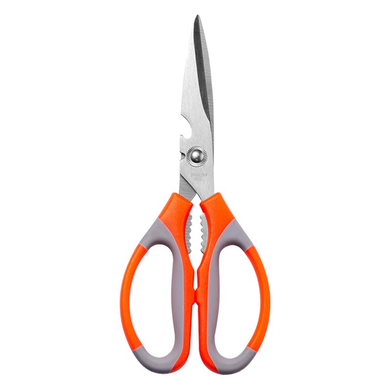 Multi-functional stainless steel household kitchen scissors chicken bone scissors 9340 barbecue strong scissors fish killing food scissors K024