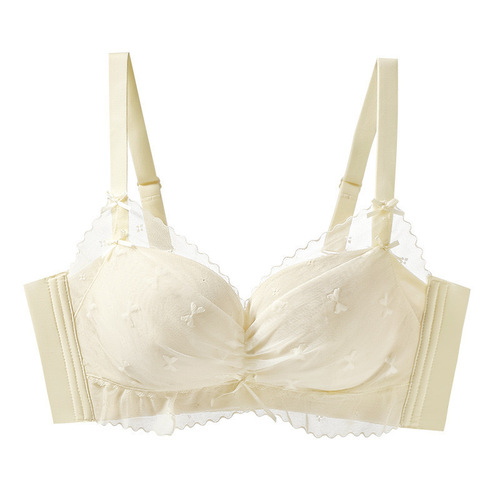 Underwear for women with small breasts, push-up and enlargement, adjustable, wire-free, secondary breasts, anti-sagging, thin bra for autumn and winter