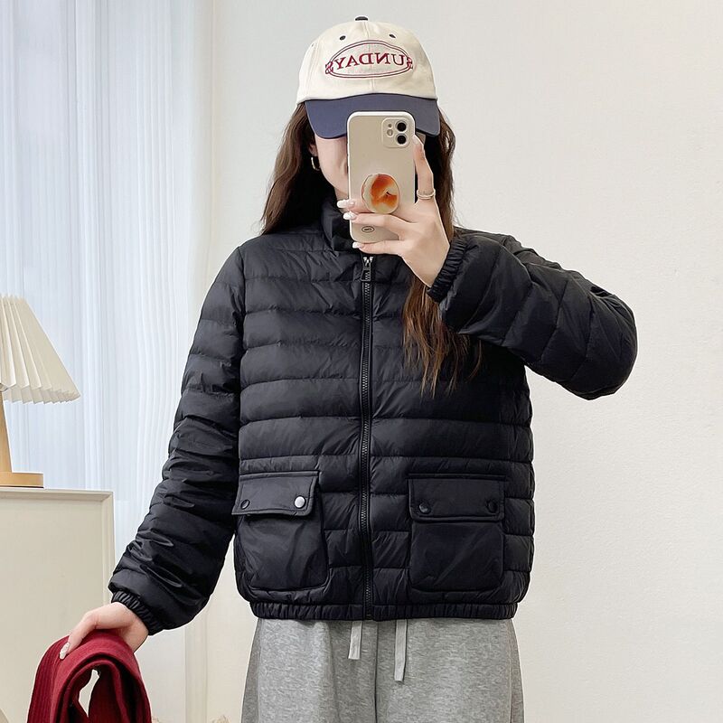 秋冬2025年新款轻薄羽绒服女立领短款显瘦小个子90白鸭绒保暖外套|undefined