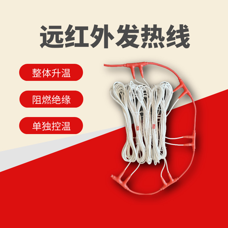 暖烨 石墨烯发热线铺装 碳纤维电地暖电缆费用 红色