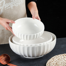 纯白大汤碗家用特大号汤盆创意酸菜鱼碗餐厅大盆面碗餐具陶瓷大碗