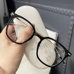 GM Same Style Popularity Cold Tea Color Myopia Glasses Frame for Women Square Korean Version Bare Face Anti-Blue Light Anti-Radiation Eye Frame for Men