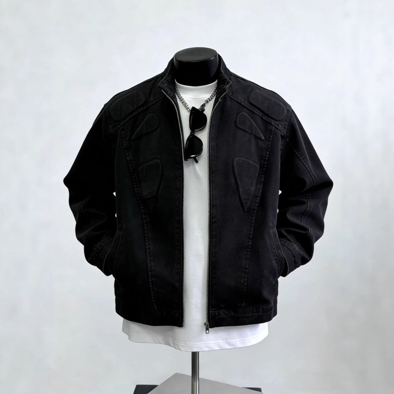 American Retro Washed Vintage Embossed Denim Jacket for Men and Women, Trendy High Street Style, Cool Loose Casual Jacket