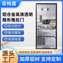 铝合金透明水晶板折叠推拉门厨房楼梯折叠门隔断门铝合金折叠门