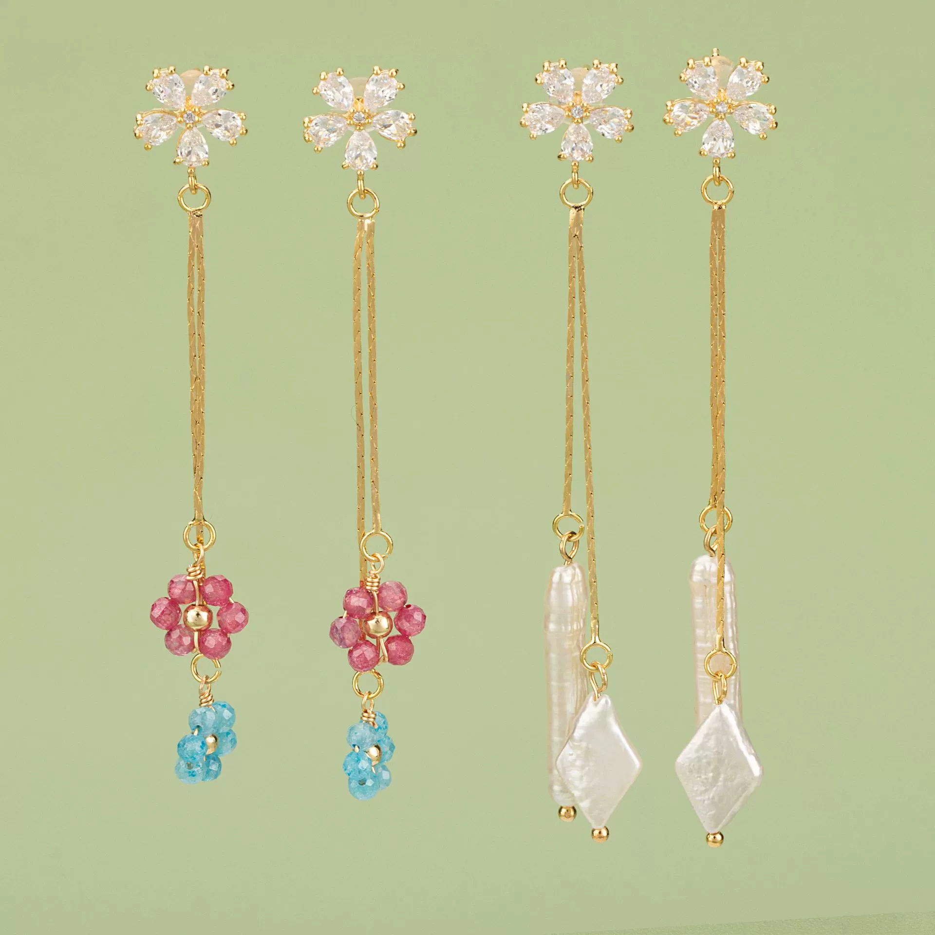 Серьги с кисточками, аксессуары, 18 каратов