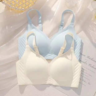 Seamless Underwear Women's thin summer big chest small chest push up wireless plus size breast-collecting anti-sagging bra