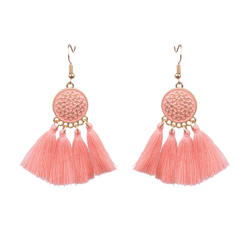 Vacation Bohemian Tassel Alloy Plating Women's Drop Earrings 1 Pair display picture 12