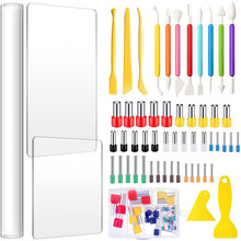 超轻粘土工具56件套软翻糖雕刻刀压泥板软陶切圆模具diy黏土工具