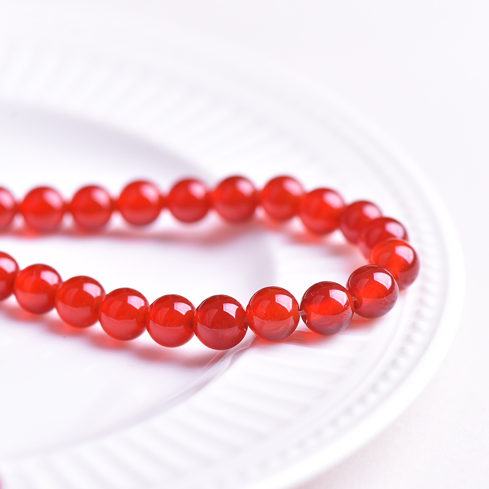 Grado 7A ágata roja natural granel diy beaded beaded beaded brazalete accesorios beaded al por mayor