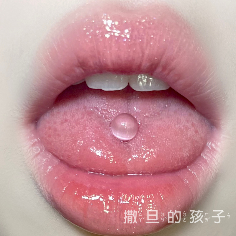 New color tongue nail titanium steel external thread can drink tongue nail cat's eye stone sweet cool comfortable tongue ring tongue nail tongue nail