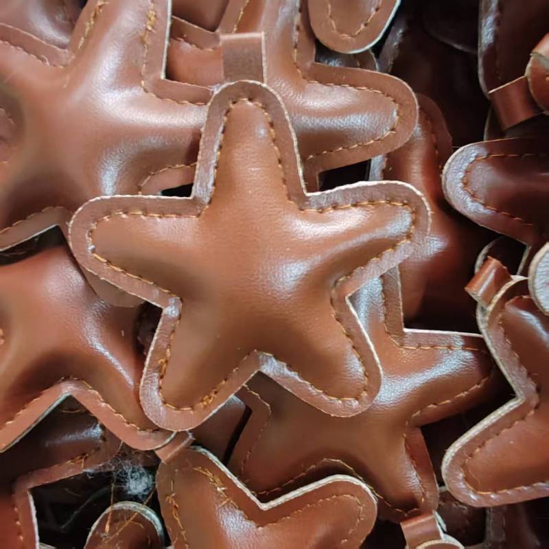パーソナライズされたクリエイティブなカラフルな五芒星 PU レザーコットンキーホルダーバッグペンダントカーアパレル DIY ジュエリーアクセサリー|undefined