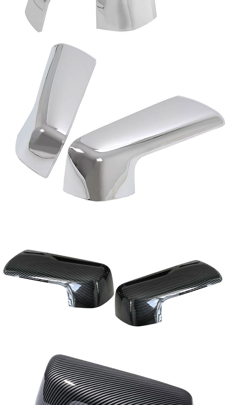 Suitable for 19-25 Chevrolet Silverado1500 Silverado/Gmc Bright Silver Carbon Pattern Modified Rearview Mirror Housing